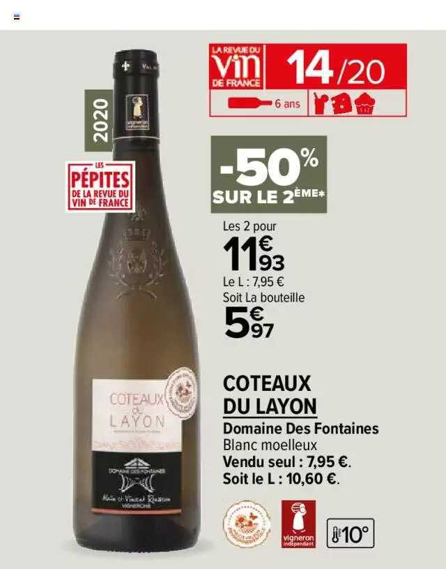 domaine des fontaines blanc moelleux côteaux du layon