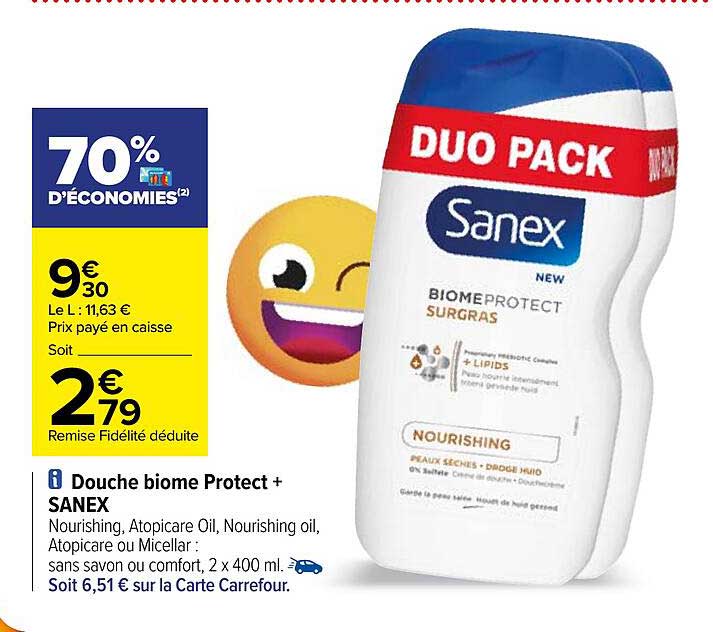 douche biome protect+ sanex