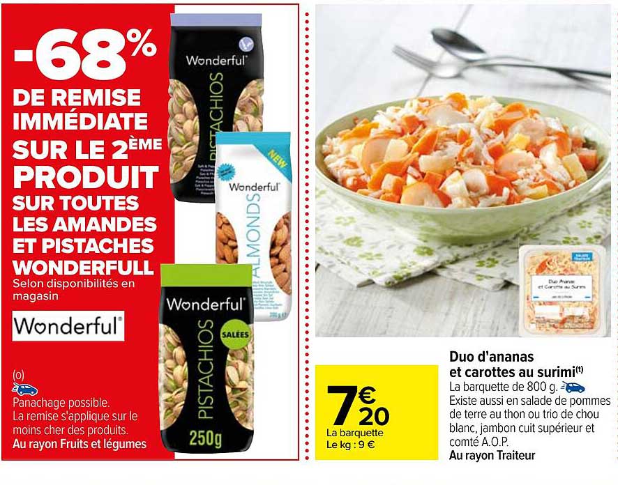 duo d'ananas et carottes au surimi