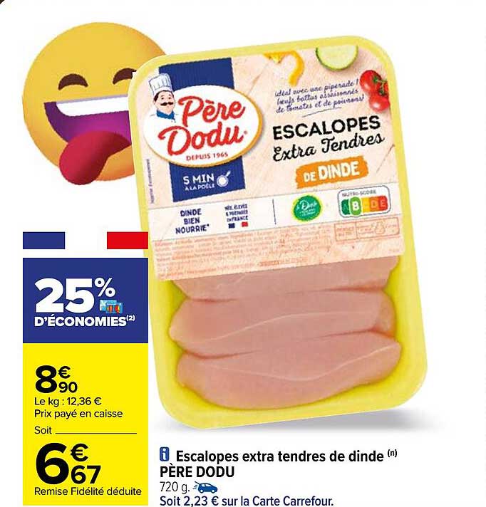 escalopes extra tendres de dinde père dodu