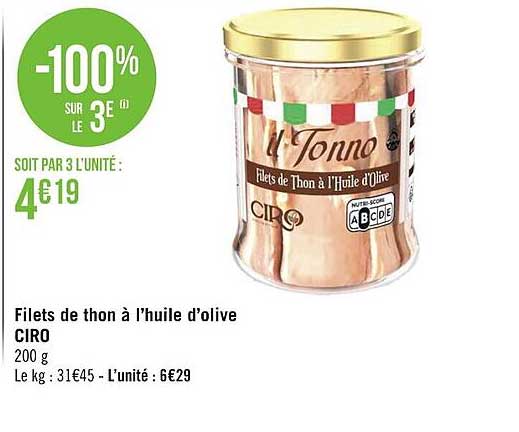 Filets De Thon à L'huile D'olive Ciro