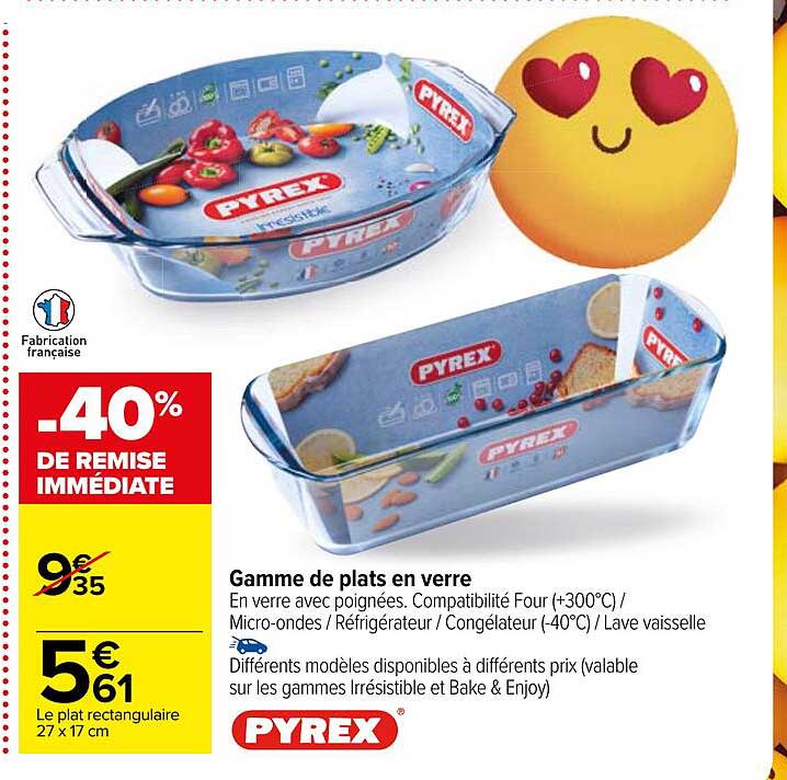 Gamme De Plats En Verre Pyrex