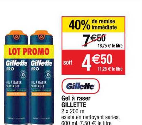 gel à raser gillette