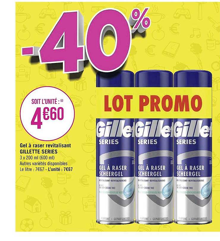 gel à raser revitalisant gilette series