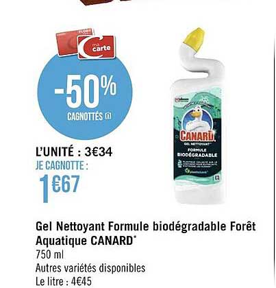 gel nettoyant formule biodégradable forêt aquatique canard