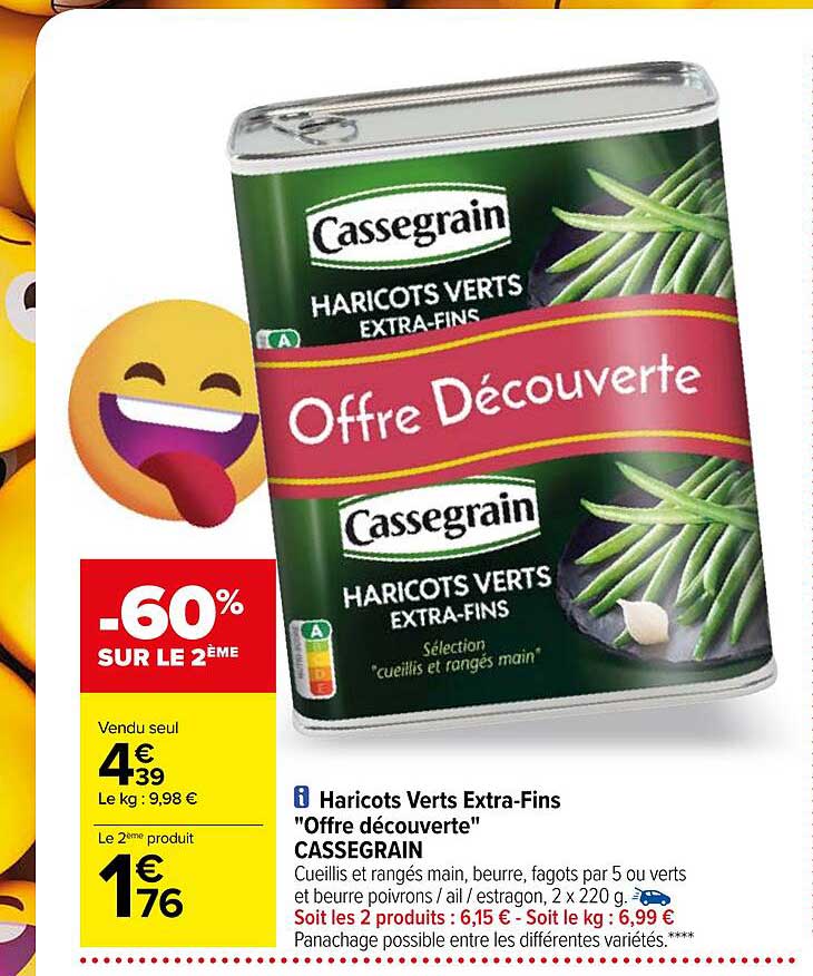 haricots verts extra-fins offre découverte cassegrain