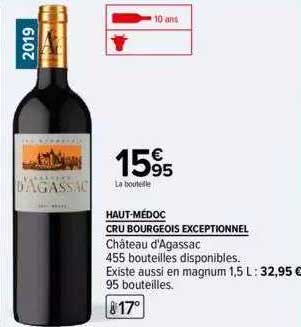haut-médoc cru bourgeois exceptionnel château d'agassac