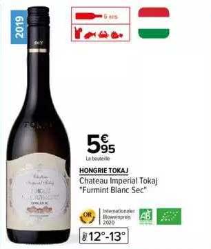 hongrie tokaj château imperial tokaj "furmint blanc sec"