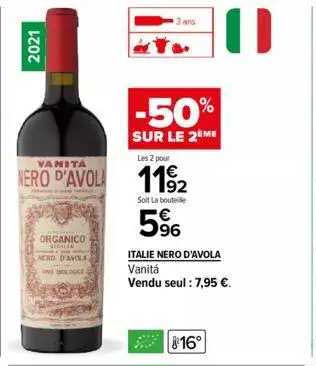 italie nero d'avola vanitá