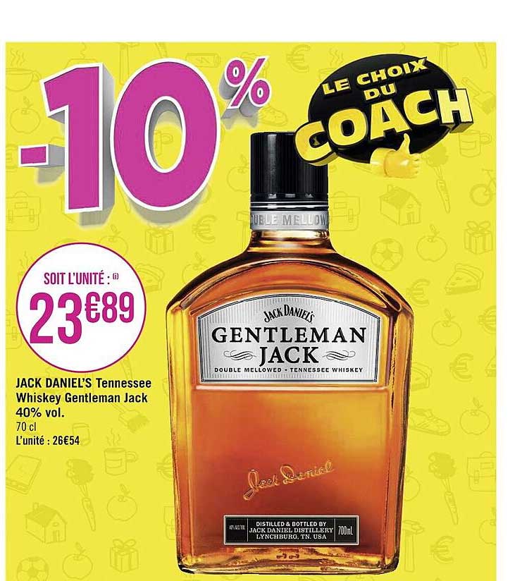 jack daniel's tennessee whiskey gentleman jack