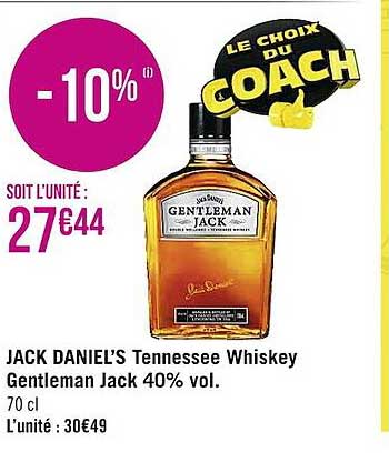 jack daniel's tennessee whiskey gentleman jack