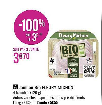 jambon bio fleury michon