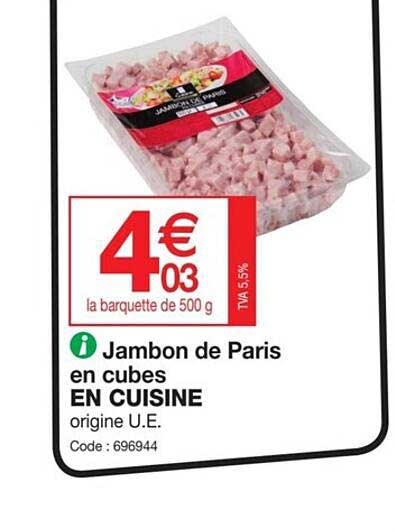 Jambon De Paris En Cubes En Cuisine