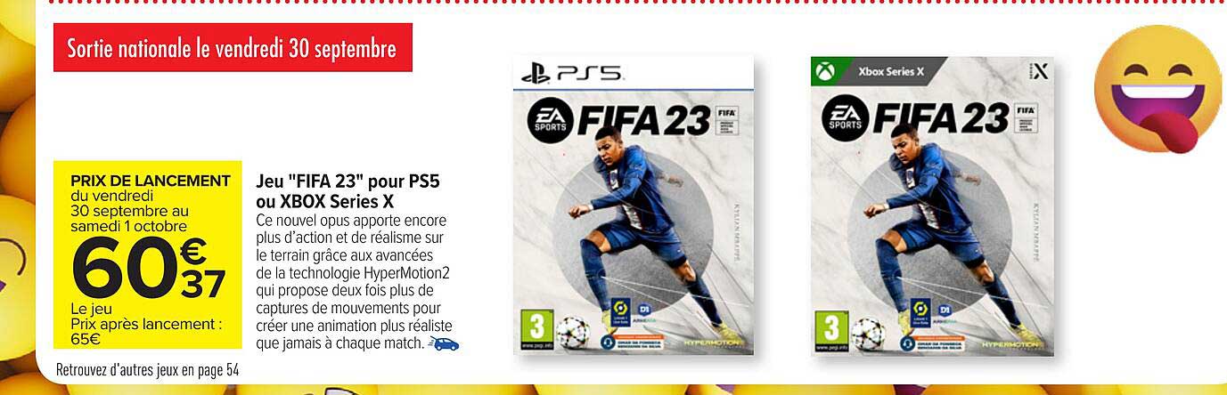 jeu "fifa 23" pour ps5 ou bbox series x