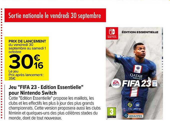 jeu fifa 23 - édition essentielle pour nintendo switch