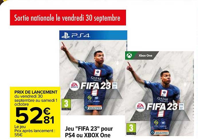 jeu fifa 23 pour ps4 ou xbox one