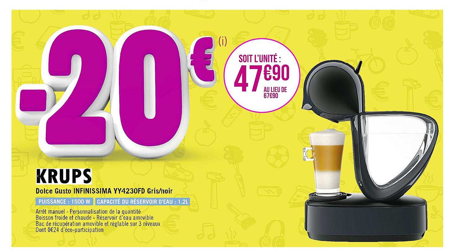 krups dolce gusto infinissima yy4260fd gris-noir