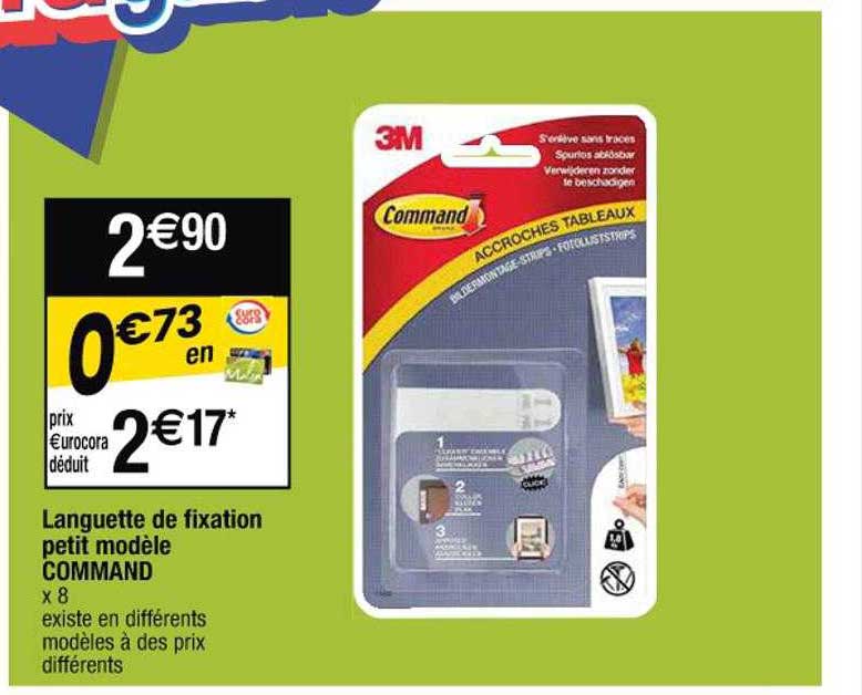 languette de fixation petit modèle command