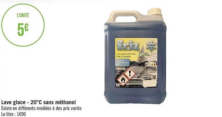 lave glace -20°c sans méthanol