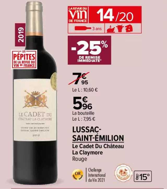 le cadet du château la claymore rouge lussac-saint-émilion