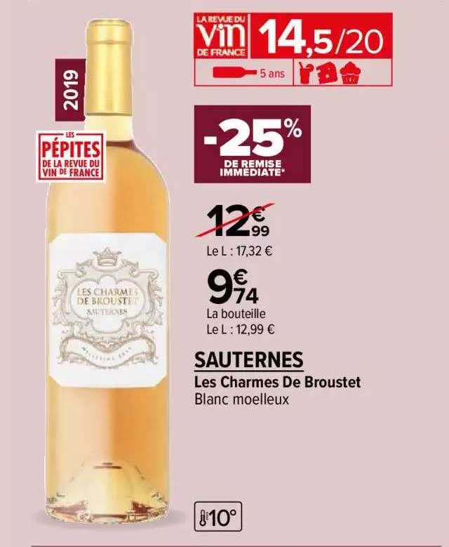 Les Charmes De Broustet Blanc Moelleux Sauternes