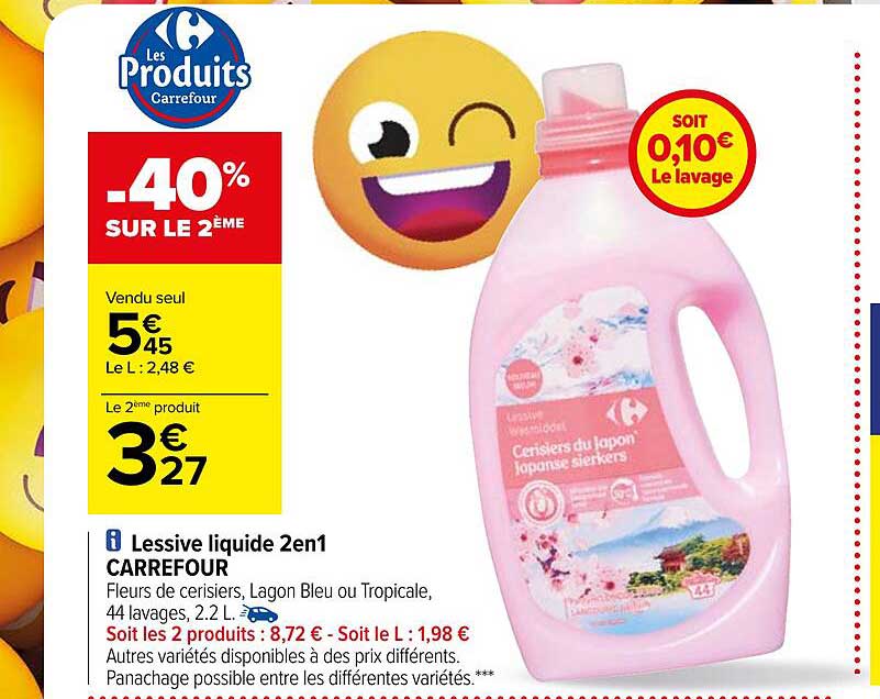 lessive liquide 2en1 carrefour