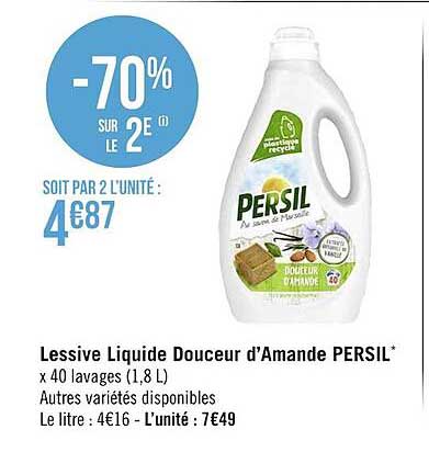 lessive liquide douceur d'amande persil