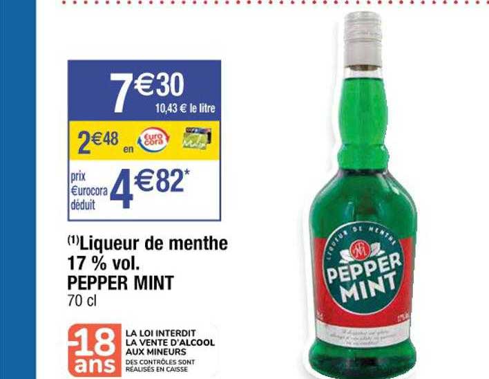 liqueur de menthe 17% vol. pepper mint