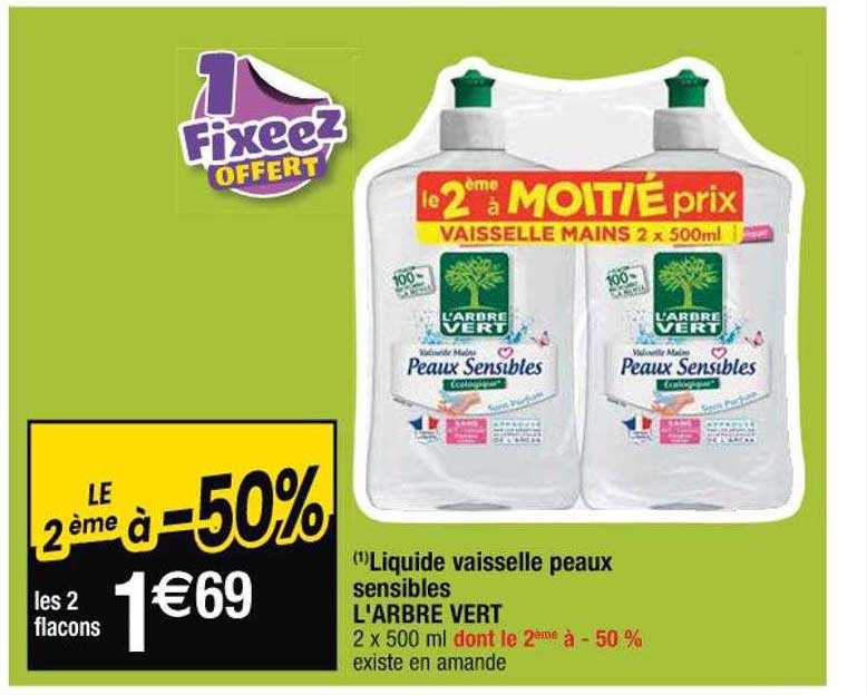 liquide vaisselle peaux sensibles l'arbre vert