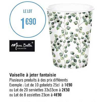 mera bella vaisselle à jeter fantaisie