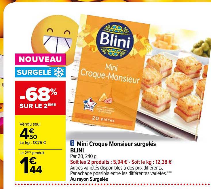 Mini Croque Monsieur Surgelés Blini