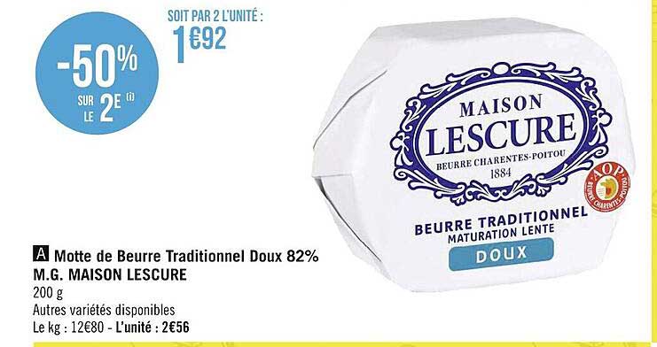 motte de beurre traditionnel doux maison lescure