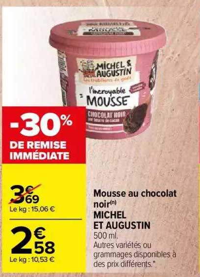 Mousse Au Chocolat Noir Michel Et Augustin