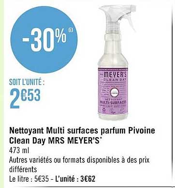 nettoyat multi surfaces parfum pivoie clean day mrs meyer's