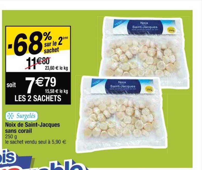 noix de saint-jacques sans corail