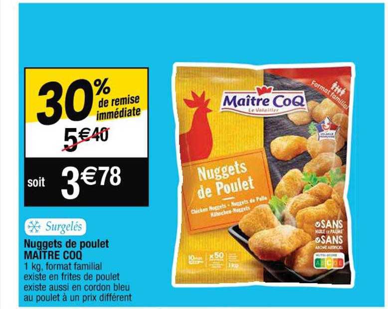nuggets de poulet maître coq