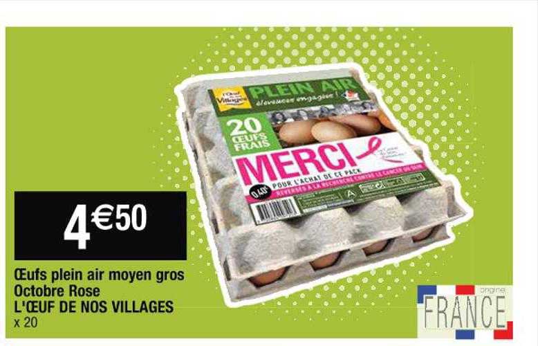 oeufs plein air moyen gros octobre rose l'œuf de nos villages