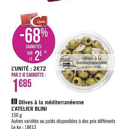 olives à la méditerranéenne l'atelier blini