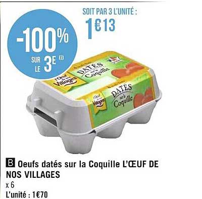 œufs datés sur la coquille l'œuf de nos villages