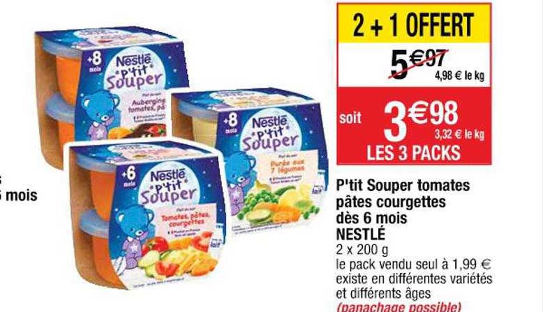 p'tit souper tomates pâtes courgettes dès 6 mois nestlé