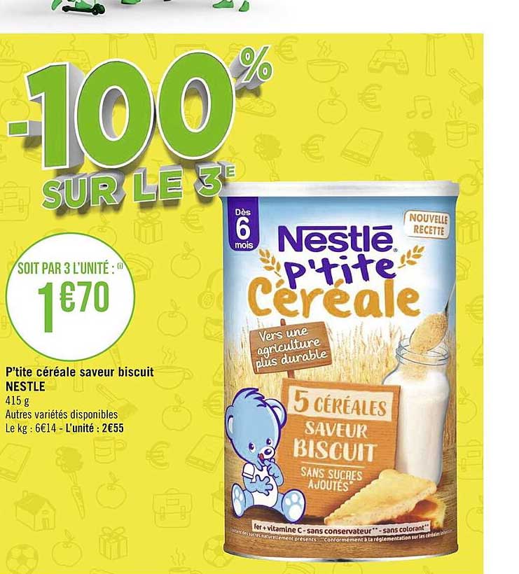 p'tite céréale saveur biscuit nestlé