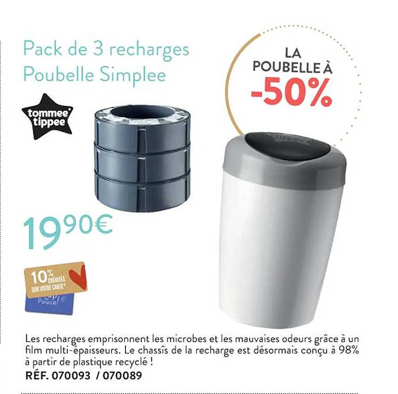 Pack De 3 Recharges Poubelle Simplee Tommee Tippee