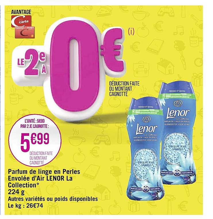 parfum de linge en perles envolée d'air lenor la collection