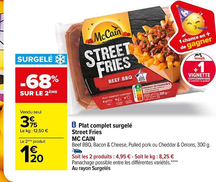 plat complet surgelé street fries mccain
