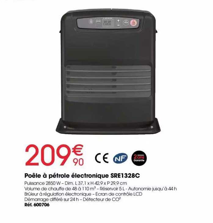 poêle à pétole électronique sre1328c