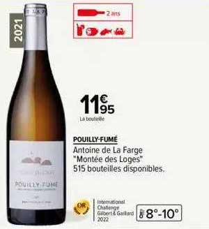 pouilly-fumé antoine de la farge "montée des loges"