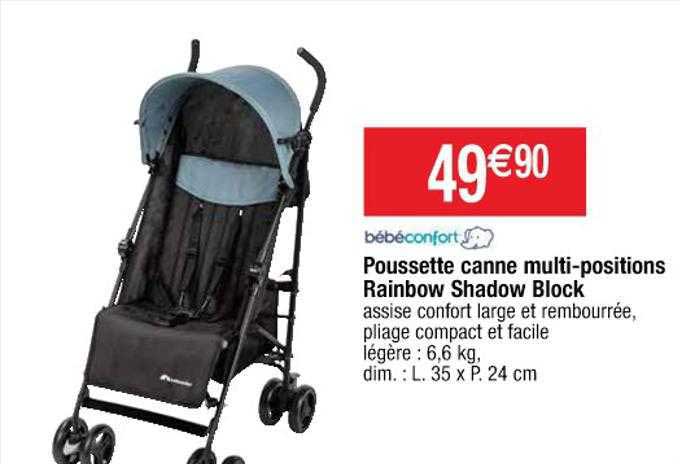 poussette canne multi-positions rainbow shadow block bébéconfort