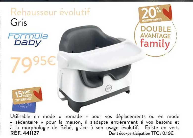 rehausseur évolutif gris formula baby