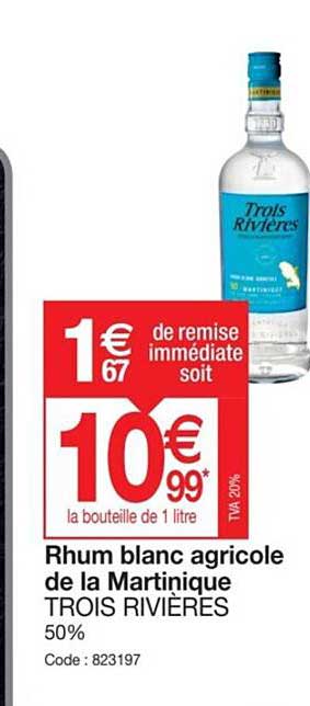 rhum blanc agricole de la martinique trois rivières