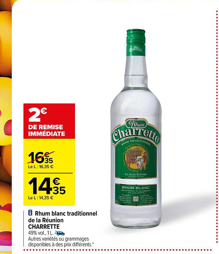 Rhum Blanc Traditionnel De La Réunion Charrette